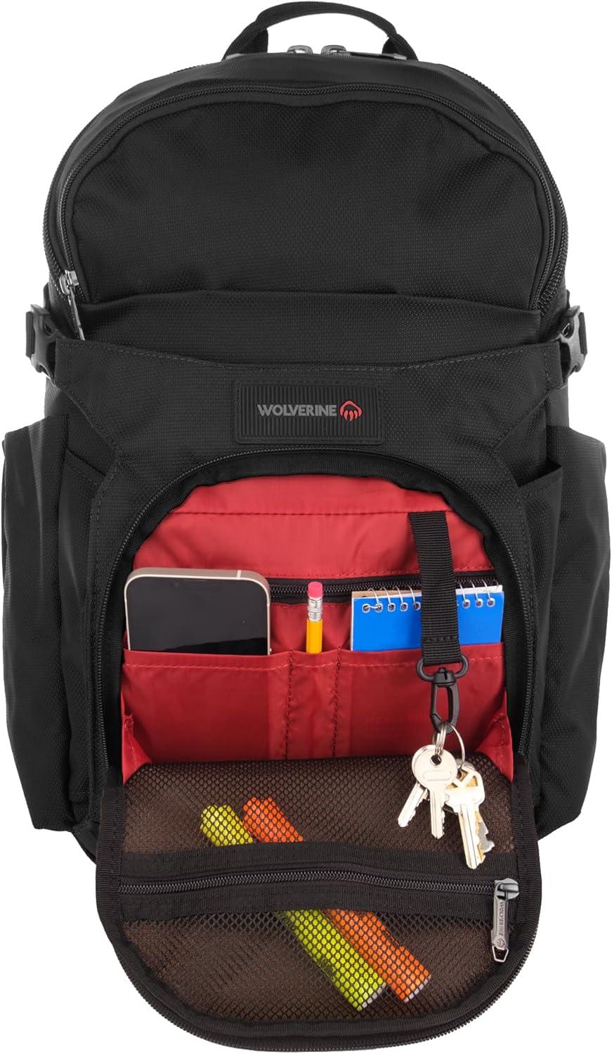 imageWOLVERINE 33L Backpack with Large Main Laptop Compartment and Cooling Straps Cargo ProBlackCargo Pro Black