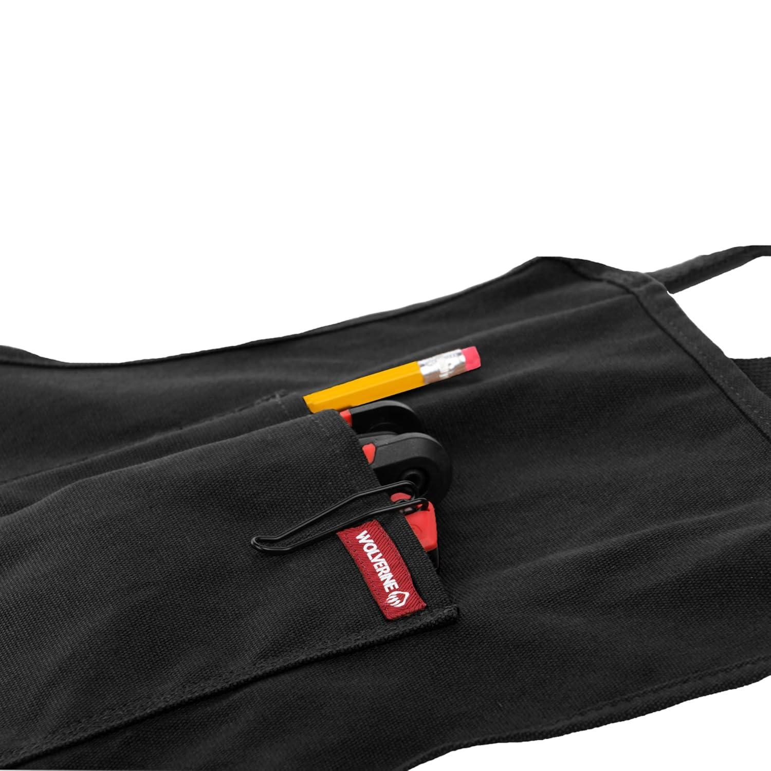 imageWOLVERINE Guardian Cotton Work Apron Durable ampamp Comfortable for the Hardest Workers with Reinforced Pockets Cross Strap Support and Quick Access Chest Pocket BrownBlack