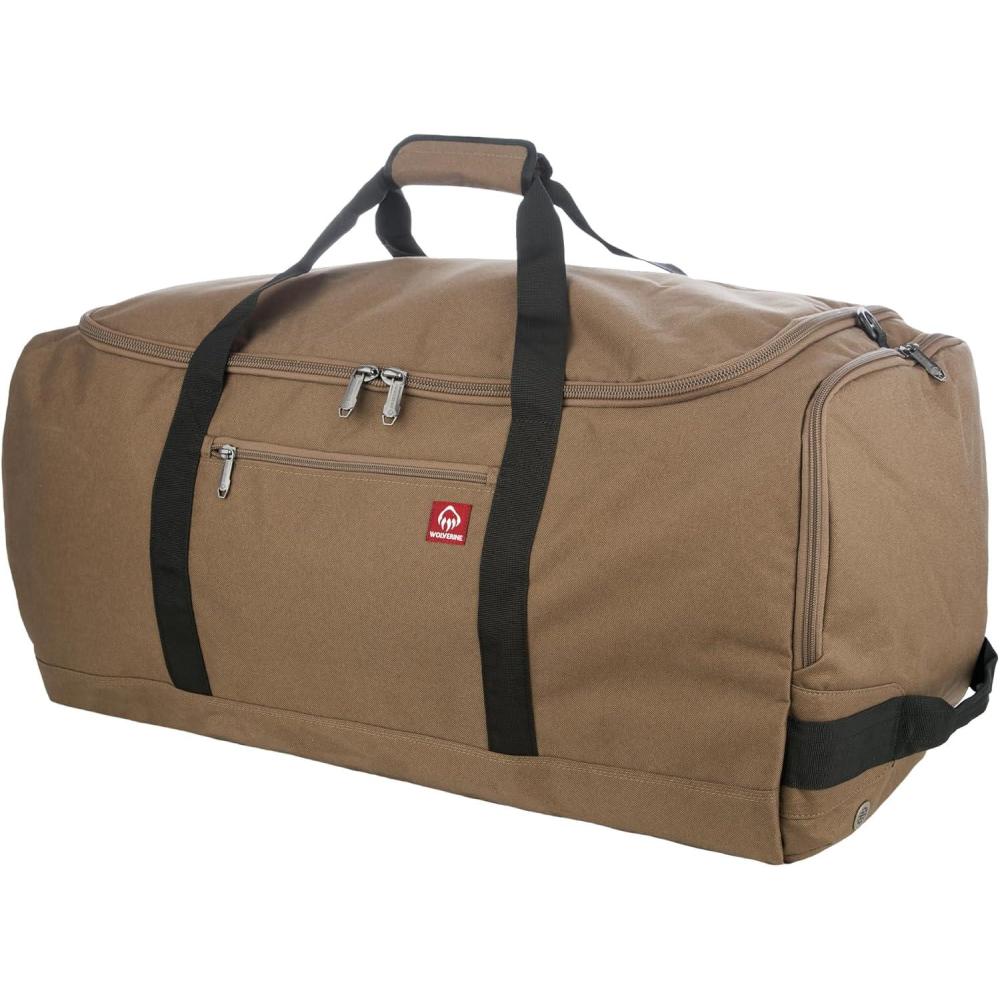 imageWOLVERINE 30quot Duffel with Boot Made from HighDensity Canvas 112L Capacity Main CompartmentChestnut