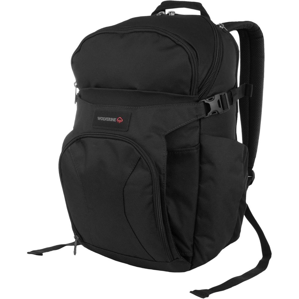 imageWOLVERINE 33L Backpack with Large Main Laptop Compartment and Cooling Straps Cargo ProBlackCargo Pro  Black