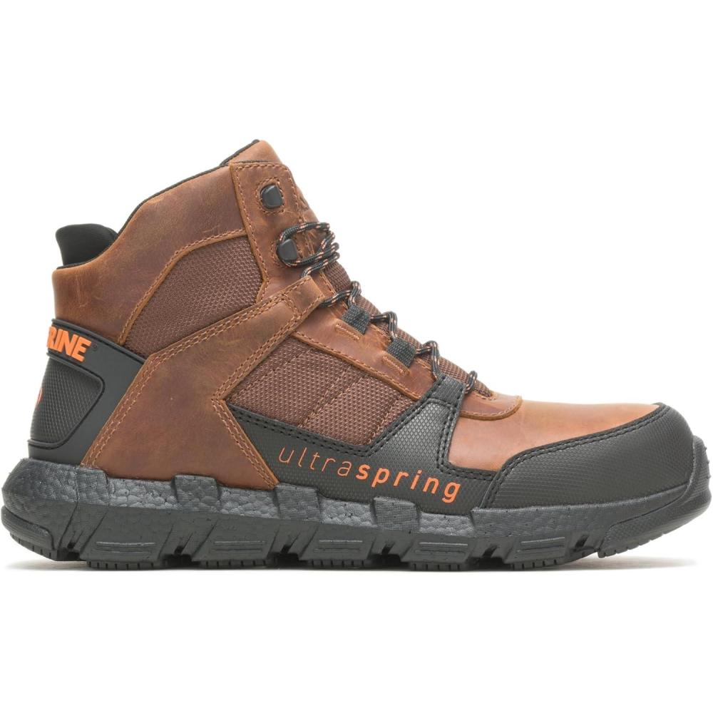 imageWOLVERINE Mens Rev Ultraspring DuraShocks CarbonMax Vent Mid Industrial BootTobacco