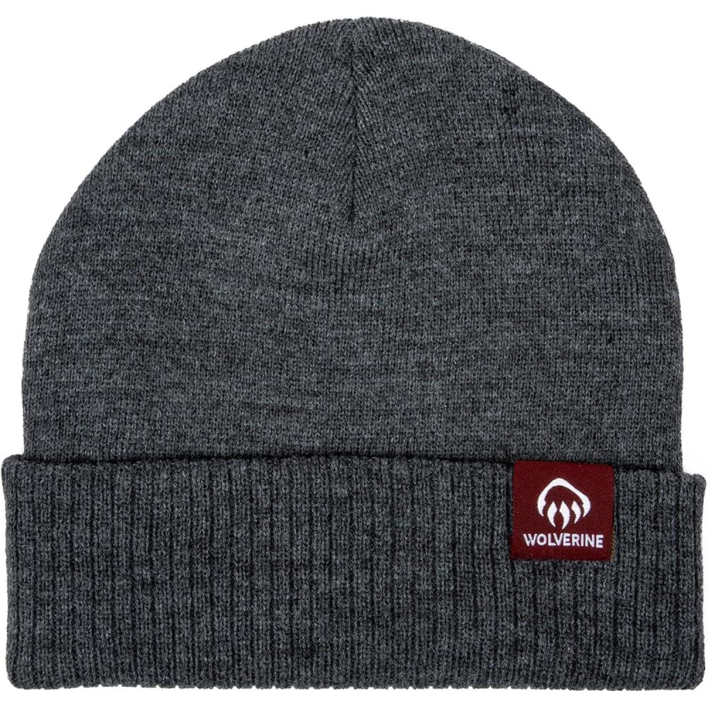 imageWOLVERINE Unisex Performance Work Beanie  Durable for Work and Outdoor Adventures One Size Fits MostCuffed Knit  Charcoal Grey