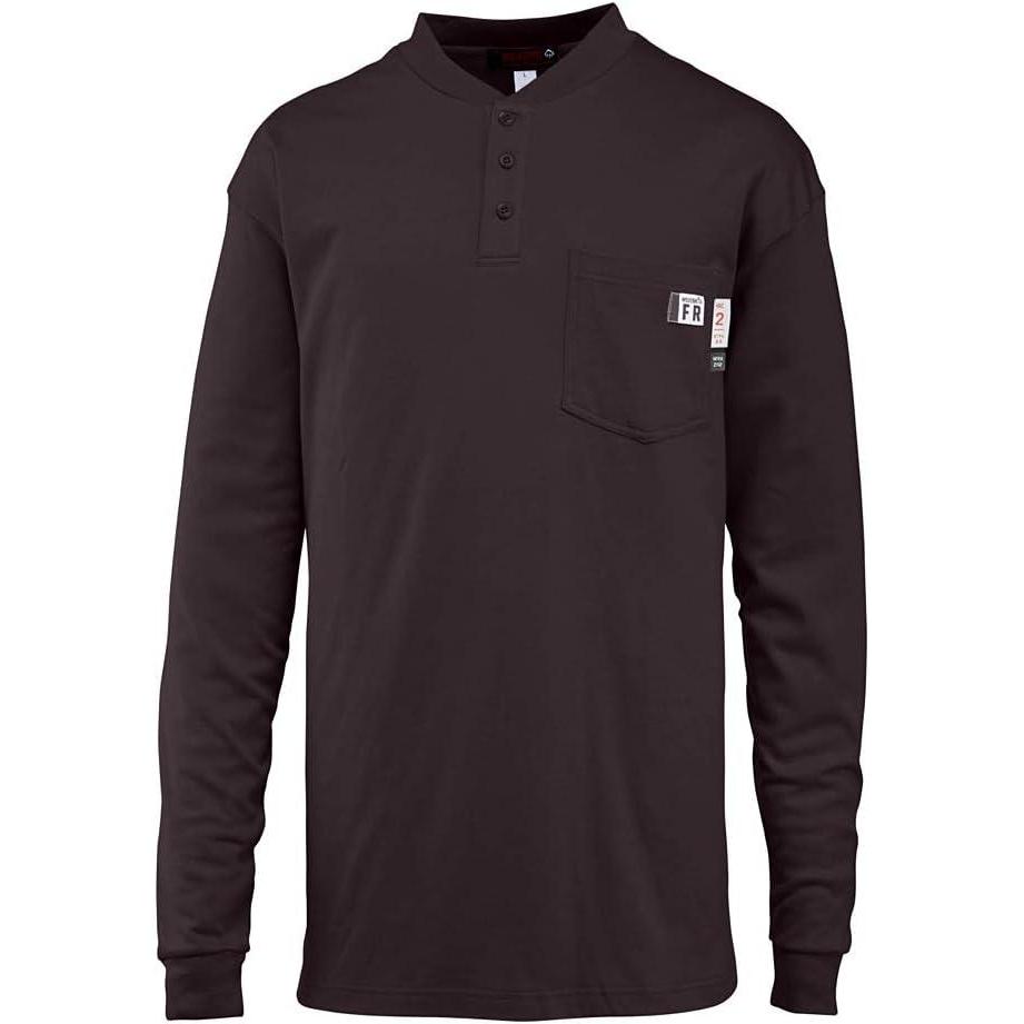 imageWolverine Mens Flame Resistant Long Sleeve Henley TshirtBlack