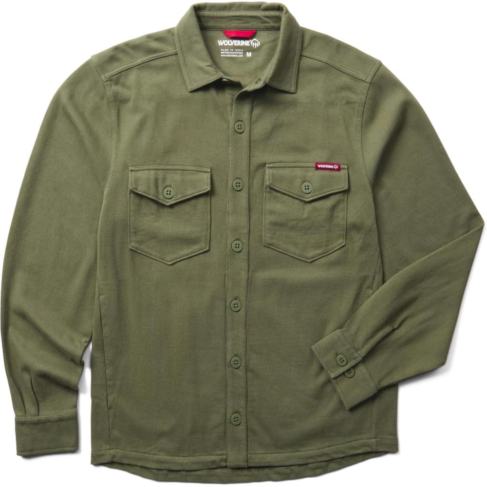 imageWolverine Mens Harbor Jersey OvershirtLight Olive