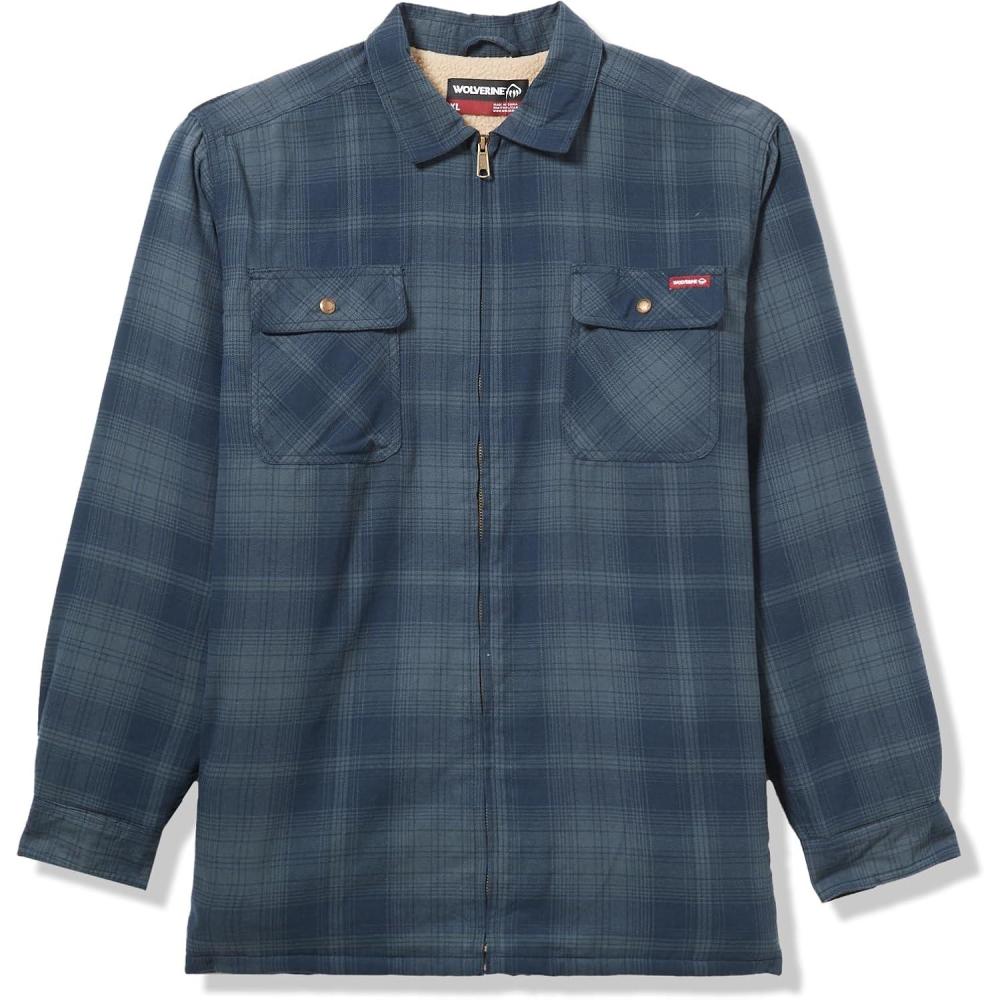 imageWolverine Mens Hastings Sherpa Lined Zip Shirt JacketDk Slate Pl