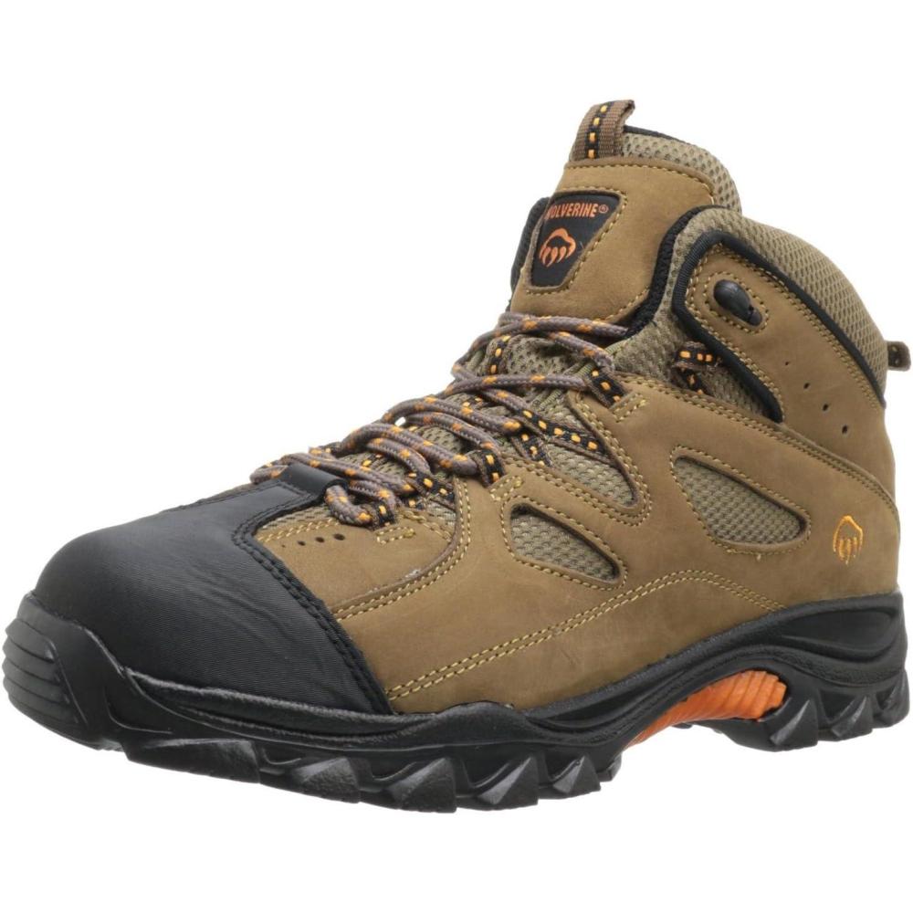 imageWolverine Mens Hudson Steel Toe Mid Sr Hiler Fashion BootBrownOrange