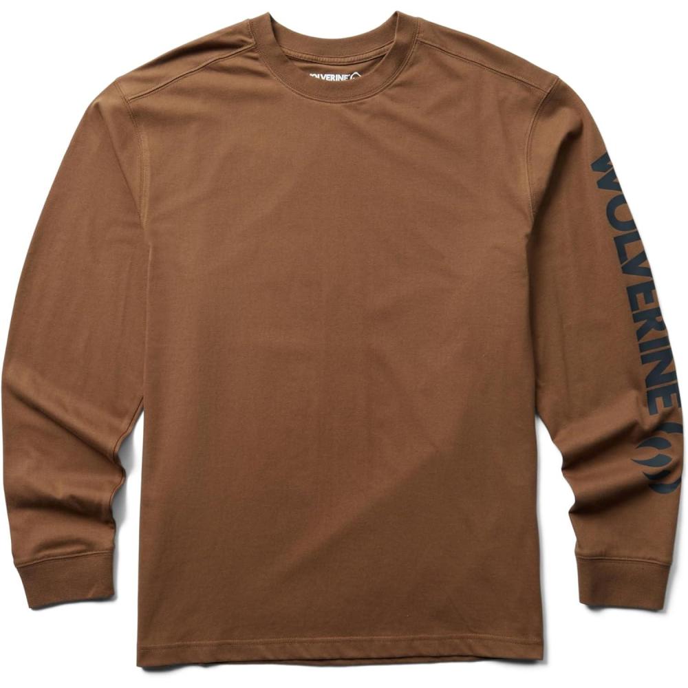 imageWolverine Mens Long Sleeve Graphic TeePecan