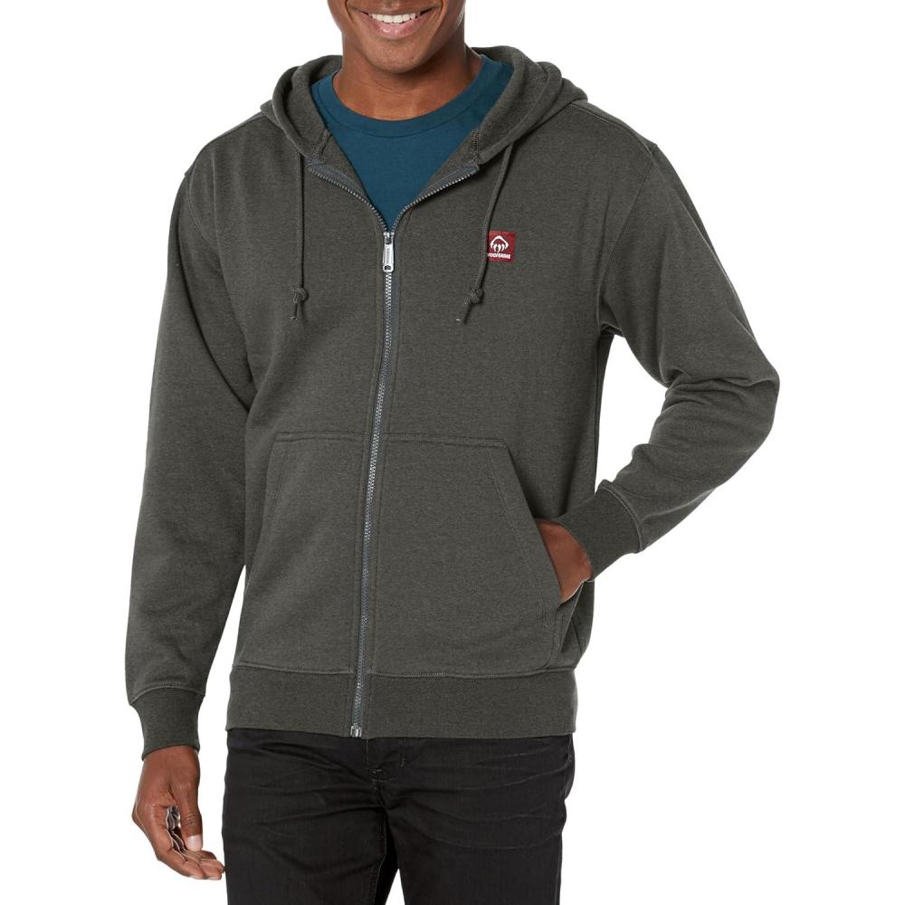 imageWolverine Mens Midweight Zip HoodyOnyx Heather