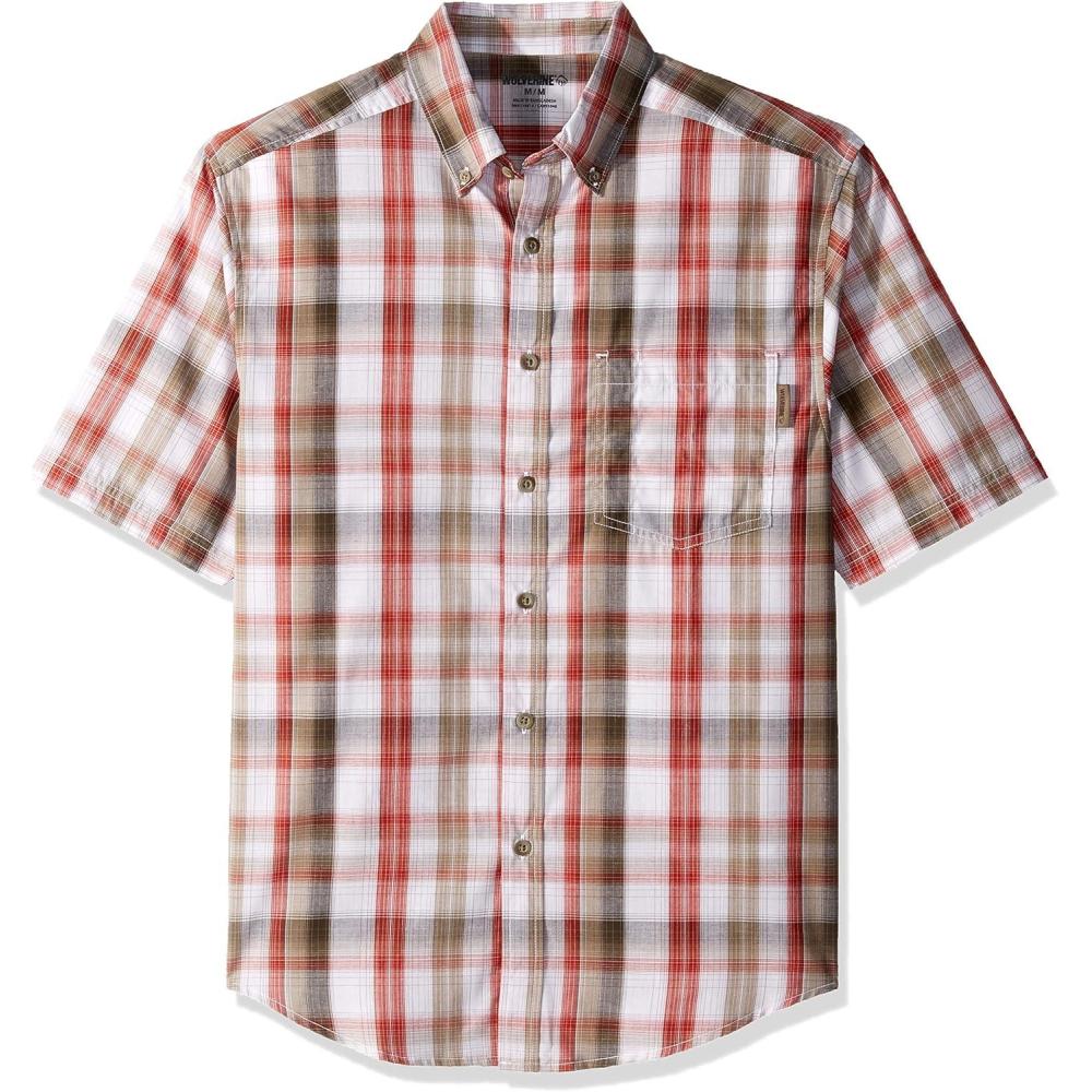 imageWolverine Mens Mortar Short Sleeve ShirtBrindle Plaid