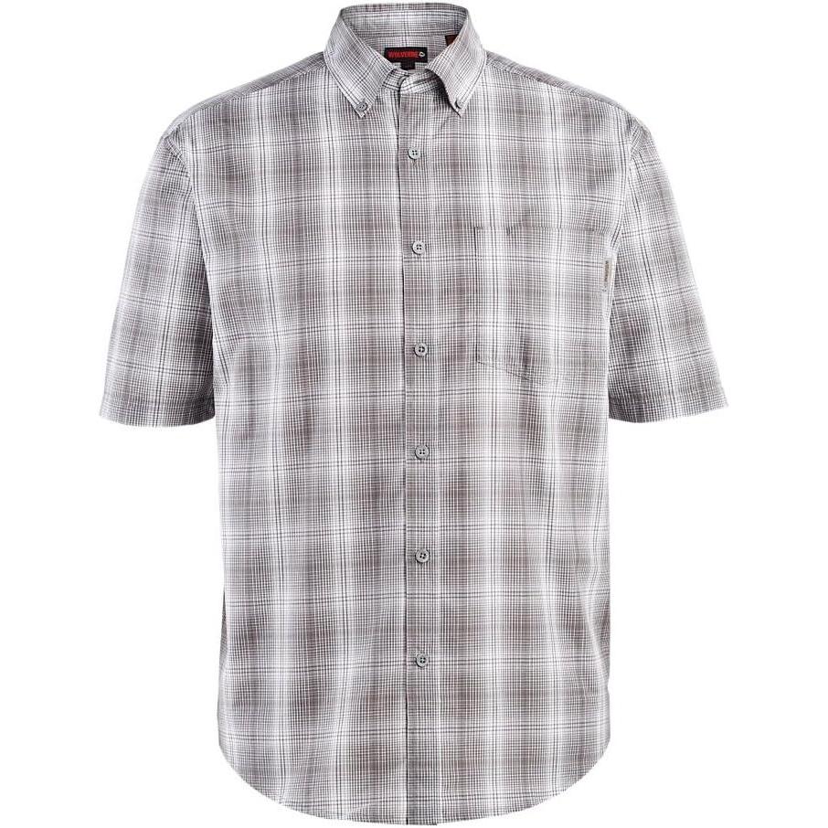 imageWolverine Mens Mortar Short Sleeve ShirtGray Plaid