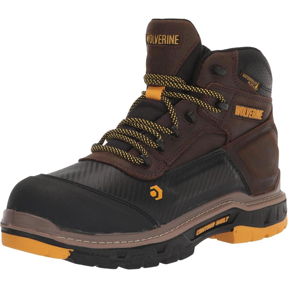 imageWolverine Mens Overpass Composite Toe Waterproof Work BootsDark Coffee
