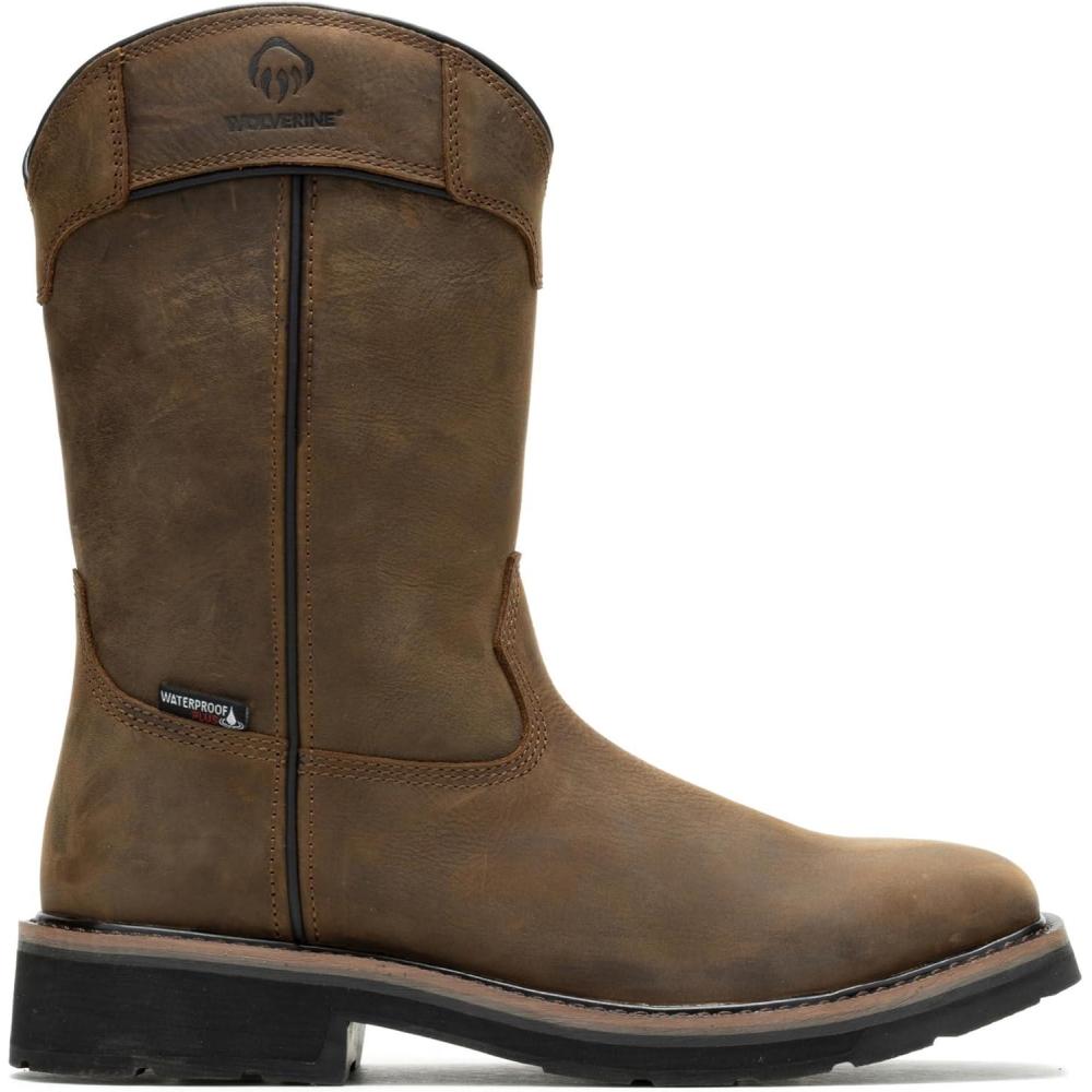 imageWolverine UnisexAdult Rancher Pulltab Waterproof Steel Toe 10quotDark Coffee