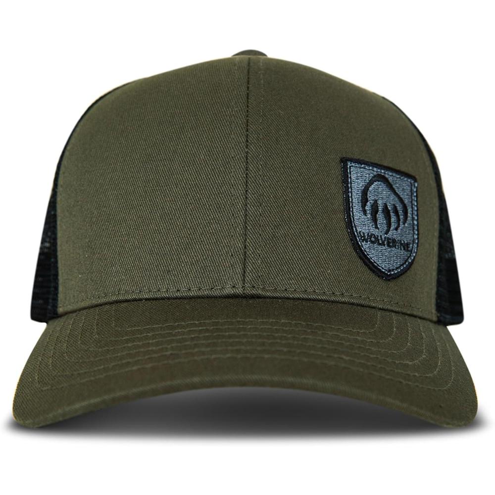 imageWolverine UnisexAdult Trucker Hat Snap Back Baseball Cap for Men and Women One Size Fits MostClaw Embroidered Shield  Black