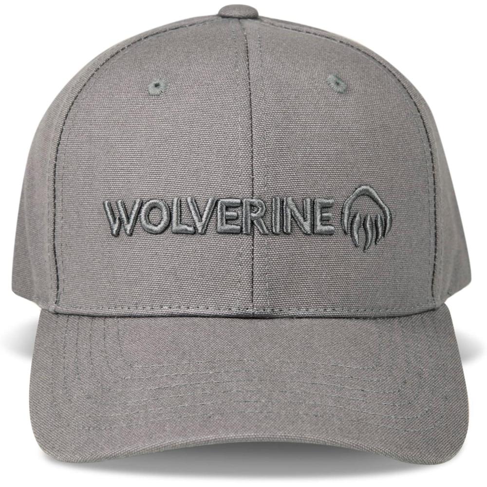 imageWolverine Work Hat  Adjustable  Rugged  Durable  Comfort  Workwear  Cotton CanvasEmbroidered Logo  Grey