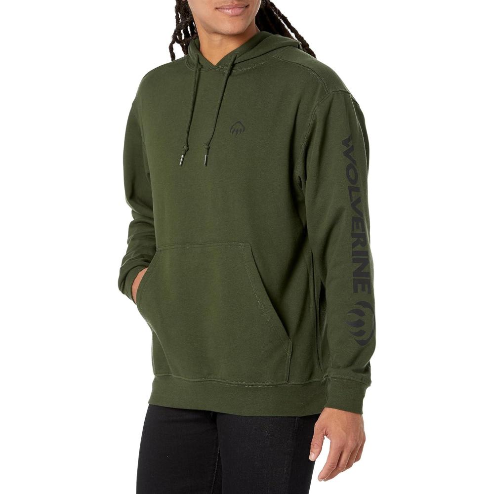 imageWolverine mens Graphic Hoodie Sleeve LogoGrove Green Sleeve Logo