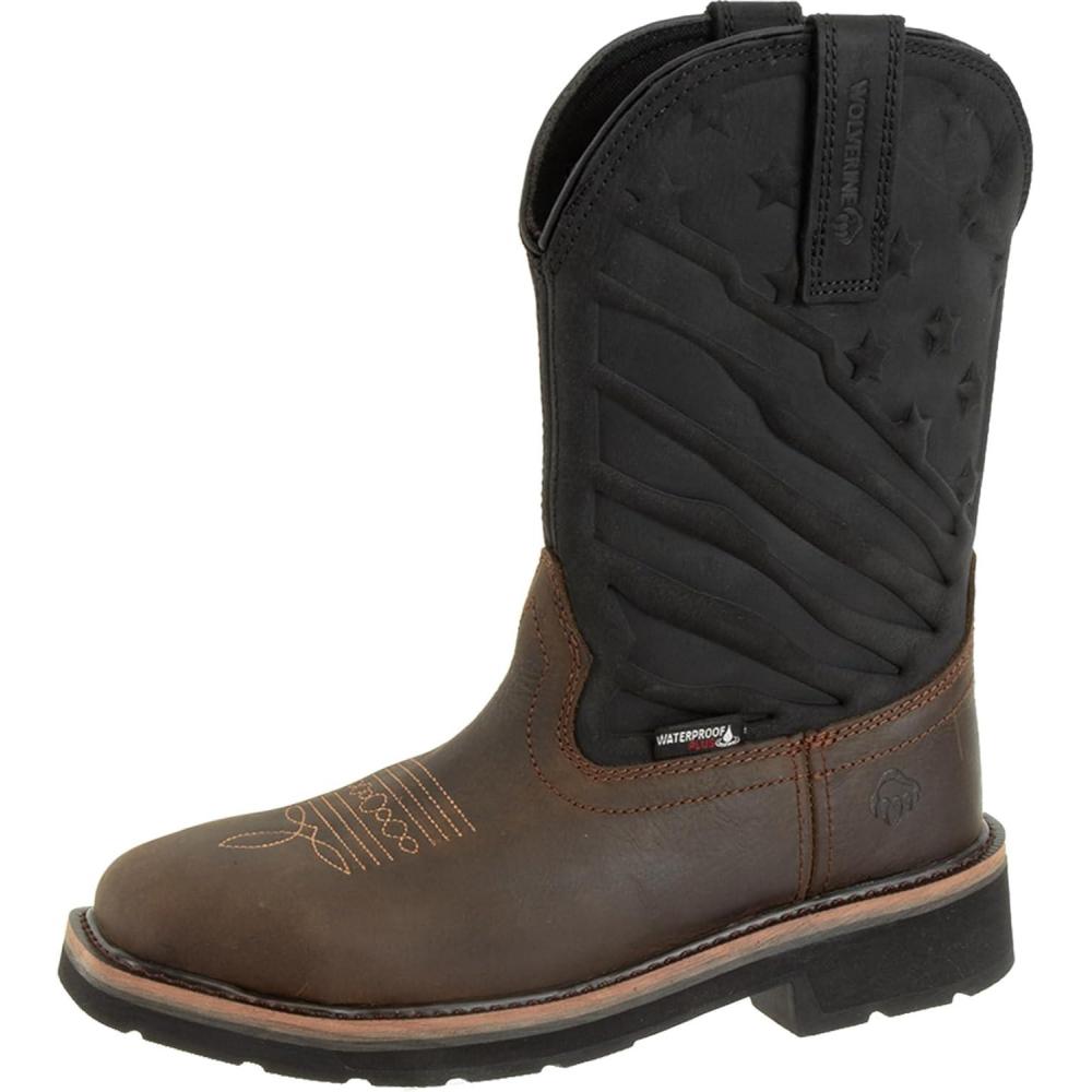 imageWolverine mens Rancher Flag Steel Toe WellingtonBlack