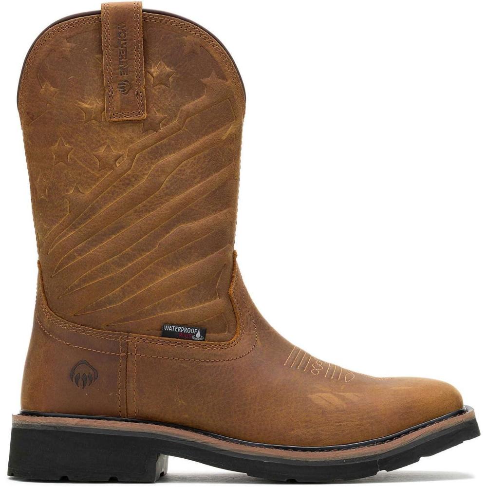 imageWolverine mens Rancher Flag Steel Toe WellingtonBrown