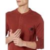 Guardian Cotton Long Sleeve Henley(Dark Brick)