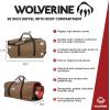 WOLVERINE 30″ Duffel with Boot Made from High-Density Canvas, 112L Capacity Main Compartment(Chestnut)