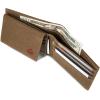 WOLVERINE Men’s Canvas/Leather Bifold Wallet | RFID Protection | ID Window | Card Slots | Bill Pocket | Durable | Leather | Canvas(Guardian Cotton – Chestnut)