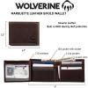 WOLVERINE Men’s Canvas/Leather Bifold Wallet | RFID Protection | ID Window | Card Slots | Bill Pocket | Durable | Leather | Canvas(Marquette – Brown)