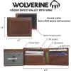 WOLVERINE Men’s Canvas/Leather Bifold Wallet | RFID Protection | ID Window | Card Slots | Bill Pocket | Durable | Leather | Canvas(Raider Bifold – Brown)