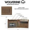WOLVERINE Men’s Canvas/Leather Bifold Wallet | RFID Protection | ID Window | Card Slots | Bill Pocket | Durable | Leather | Canvas(Rigger – Brown)