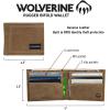 WOLVERINE Men’s Canvas/Leather Bifold Wallet | RFID Protection | ID Window | Card Slots | Bill Pocket | Durable | Leather | Canvas(Rugged – Brown)