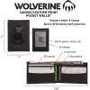 WOLVERINE Men’s Slim Wallet | Card Case | Money Clip | RFID Protection | ID Window | Rugged | Leather | Canvas(Canvas/Leather – Black/Grey)