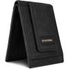 WOLVERINE Men’s Slim Wallet | Card Case | Money Clip | RFID Protection | ID Window | Rugged | Leather | Canvas(Rugged – Black)