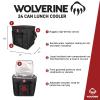 Wolverine 24 Can Cooler | Insulated | Reusable | Heavy Duty | Water Resistant | Worksite | Outdoor | Travel | Tailgating | Durable | Adjustable | Large Capacity | Polyester Canvas – Chestnut(True Black)