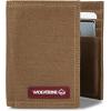 Wolverine Men’s Bifold Wallet | RFID Protection | ID Window | Card Slots | Bill Pocket | Durable | Leather | Canvas(Guardian Cotton – Chestnut)