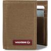 Wolverine Men’s Bifold Wallet | RFID Protection | ID Window | Card Slots | Bill Pocket | Durable | Leather | Canvas(Guardian Hook & Loop – Chestnut)