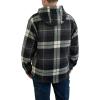 Wolverine Men’s Bucksaw Hooded Flannel Shirt Jac(Gunmetal Plaid)