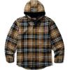 Wolverine Mens Bucksaw Hooded Flannel Shirt Jac(Pecan Plaid)