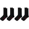 Wolverine Men’s Cotton Boot Crew Cotton Cushioning Socks (4-Pack)(Black)
