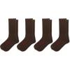 Wolverine Men’s Cotton Boot Crew Cotton Cushioning Socks (4-Pack)(Dark Brown)
