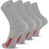 Wolverine Men’s Cotton Boot Crew Cotton Cushioning Socks (4-Pack)(Gray Heather)