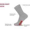 Wolverine Men’s Cotton Boot Crew Cotton Cushioning Socks (4-Pack)(Gray Heather)