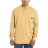 Wolverine Men’s Flame Resistant Long Sleeve Henley T-shirt(Khaki)