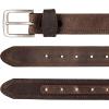 Wolverine Men’s Full Grain Leather Work Belt | Workwear | Heavy Duty | Utility | Rugged | Durable | Metal Buckle(Rugged – Brown)