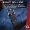 Wolverine Men’s Full Grain Leather Work Belt | Workwear | Heavy Duty | Utility | Rugged | Durable | Metal Buckle(Rugged Patch – Black)