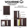 Wolverine Mens Marquette L-Fold Bifold Wallet | RFID Protection | ID Wondow | Card Slots | Bill Pocket | Slip Pocket | Durable | Pebbled Leather – Brown