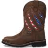 Wolverine Men’s Rancher Claw Steel Toe Waterproof Wellington Boot(Brown/Flag)