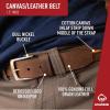 Wolverine Men’s Reversible Full Grain Leather Belt | Heavy Duty | Workwear | Casual | Durable | Metal Buckle(Canvas/Leather – Brown)