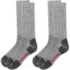 Wolverine Men’s Safety Toe Work Boot Crew Socks (2-Pack)(Gray)