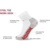 Wolverine Men’s Steel Toe Cotton Work Boot Ankle Socks – 2 Pairs – Durable Cushioning(White)