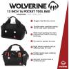 Wolverine Tool Bag |Tote | Utility Roll | Durable Nailhead Nylon, Adjustable Straps, and Versatile Pockets(Chestnut)
