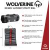 Wolverine Tool Bag |Tote | Utility Roll | Durable Nailhead Nylon, Adjustable Straps, and Versatile Pockets(Grey)