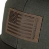 Wolverine Unisex-Adult Trucker Hat Snap Back Baseball Cap for Men and Women, One Size Fits Most(American Flag Leather Patch – Olive)
